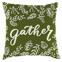 Honeybloom Gather Green Square Outdoor Throw Pillow, 16"