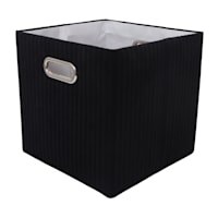 Black Velvet Foldable Storage Basket