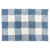 Blue Buffalo Check Tufted Cotton Bath Rug, 20x30