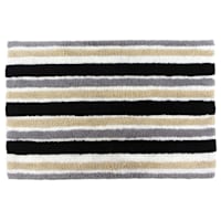 Neutrals Striped Tufted Cotton Bath Rug, 20x30