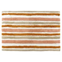 Coral Striped Tufted Cotton Bath Rug, 20x30