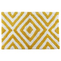 Yellow Diamond Tufted Bath Rug, 20x30