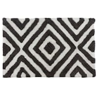 Charcoal Diamond Tufted Bath Rug, 20x30