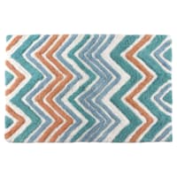 Aqua Chevron Tufted Bath Rug, 20x30
