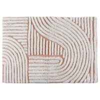Pink Tufted Swirl Cotton Bath Rug, 20x30