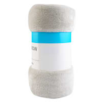 Light Grey Micro Plush Throw Blanket, 50x60