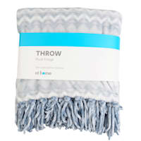 Light Blue Tribal Print Fringe Throw Blanket, 50x60