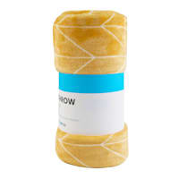 Yellow Herringbone Micro Plush Throw Blanket, 50x60