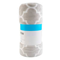 Light Grey Medallion Micro Plush Throw Blanket, 50x60