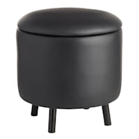 Crosby St. Andre Storage Ottoman, Black