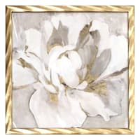 Providence Glass Framed White & Gold Peonies Print Wall Art, 17"