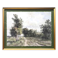 Honeybloom 2-Print Glass Framed Oil Painted Landscape Wall Art, 23x29