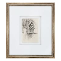 Providence Glass Framed Sketch Window I Fringe Linen Wall Art, 13x15