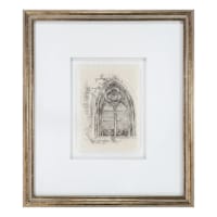 Providence Glass Framed Sketch Window II Fringe Linen Wall Art, 13x15
