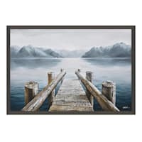 Ty Pennington Framed Lake Pier Canvas Wall Art, 36x24
