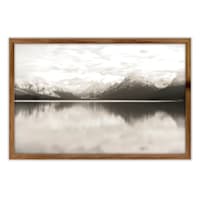 Ty Pennington Glass Framed Mountain Reflection Wall Art, 24x36
