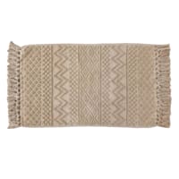 Found & Fable Tan Woven Fringe Bath Rug, 20x32