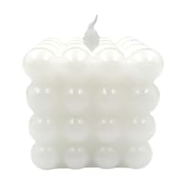 White Square LED Bubble Candle with 5-Hour Timer