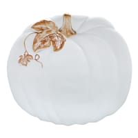 Providence White & Gold Pumpkin Salad Plate, 8.5x7