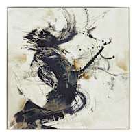 Crosby St. Abstract Hand Painted Wall Art with Black & Silver Frame, 40"