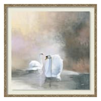 Providence Glass Framed Swan Print Wall Art, 25"