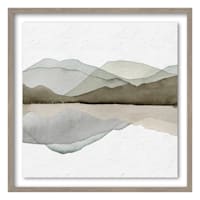 Ty Pennington Glass Framed Mountain Print Wall Art, 25"