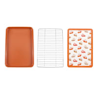 Honeybloom 3-Piece Orange Baking Pan Set, 15.5x10.6