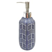 Crosby St. Milo Blue Chevron Soap Dispenser, 7.9"