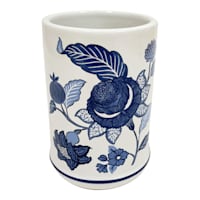 Providence Blue Pomegranate Floral Tumbler, 4.5"