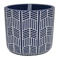 Crosby St. Milo Blue Chevron Toothbrush Holder, 4.3"