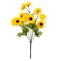 Yellow 6-Head Daisy Floral Bush, 13.5"