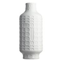 Crosby St. White Stoneware Embossed Vase, 14.4"