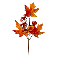 Orange Berries & Leaves Pick, 12"