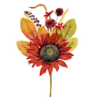 Red Sunflower Floral Pick, 14"