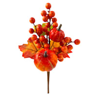 Orange Pumpkin & Berries Pick, 10"