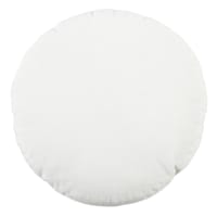 Crosby St. White Cotton Slub & Velvet Round Throw Pillow, 16"
