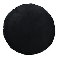 Crosby St. Black Cotton Slub & Velvet Round Throw Pillow, 16"