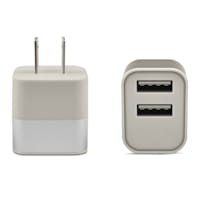 Dual-Port 2.4A Metallic Wall Charger Silver