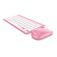 Wireless Keyboard Mouse Set Pink/White