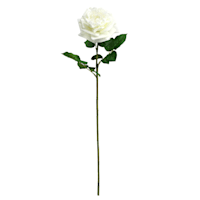Willow Crossley White Real Feel Rose Floral Stem, 25.6"