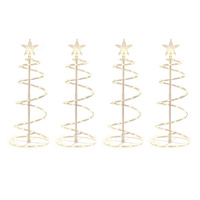 4-Count 192-Light Warm White LED Spiral Trees