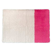 (D616) Oh Joy! Pink Colorblock Faux Fur Area Rug, 4x6