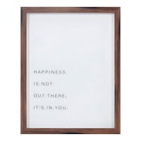 Crosby St. Glass Framed Happiness Is Not Out There It's In You Print Wall Art, 11x14