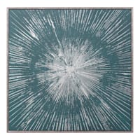 Found & Fable Framed Green & Silver Burst Canvas Wall Art, 30"