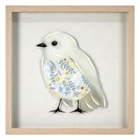 Honeybloom Glass Framed Bird Print Wall Decor, 12"