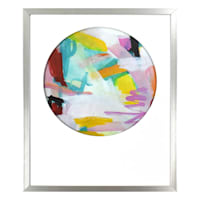Glass Framed Colorful Abstract Print Wall Art, 17x21