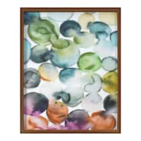 Glass Framed Colorful Abstract Print Wall Art, 16x20