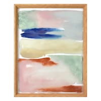 Glass Framed Colorful Abstract Print Wall Art, 19x25