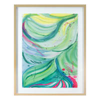 Glass Framed Colorful Abstract Print Wall Art, 23x29