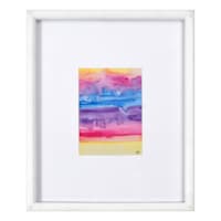 Glass Framed Colorful Abstract Print Wall Art, 12x15